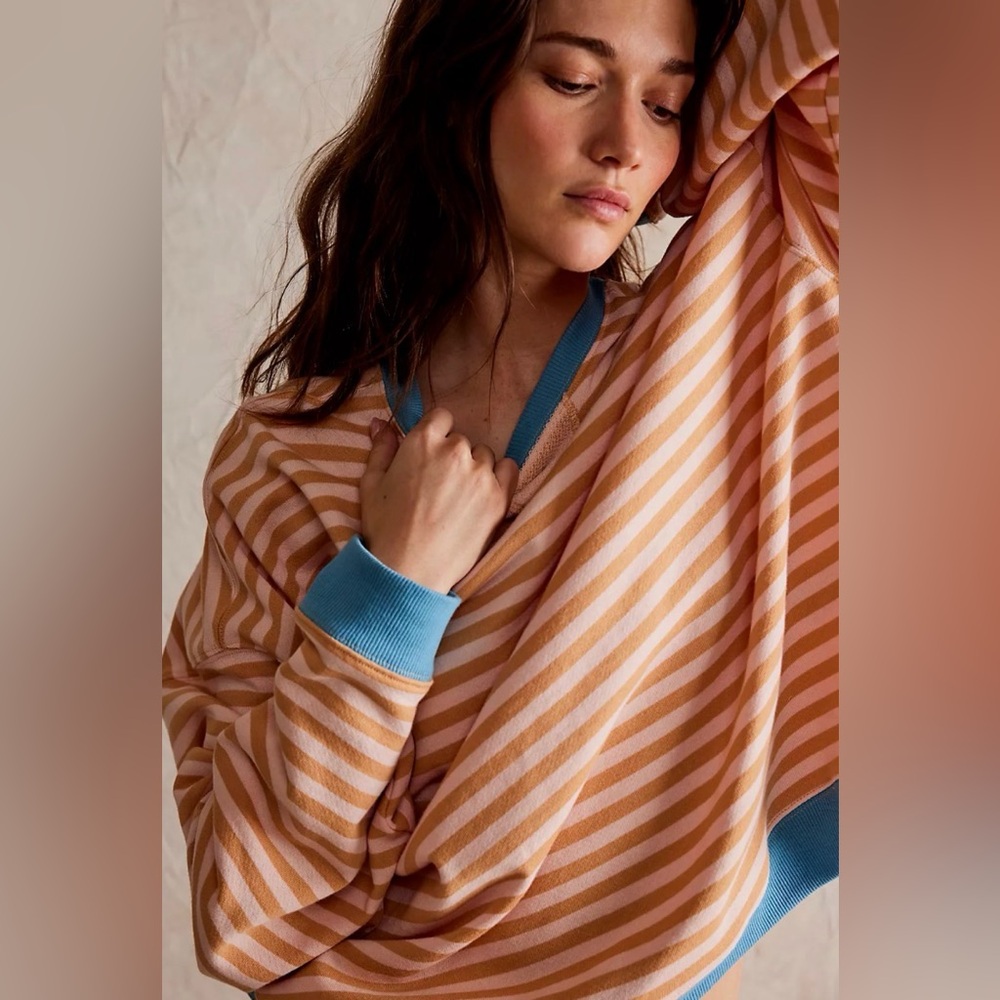 Free People Classic Stripe Oversized Crewneck